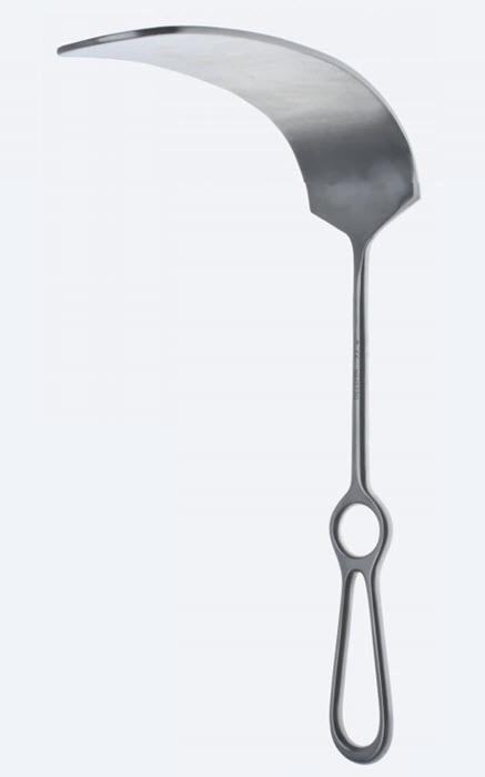 Ретрактори (ранорозширювачі), хірургічні, абдомінальні, "Kelly", вигнуті, розмір леза 155 x 57 мм, довжина 260 мм. Бренд - Asanus Medizintechnik Gmb, Німеччина